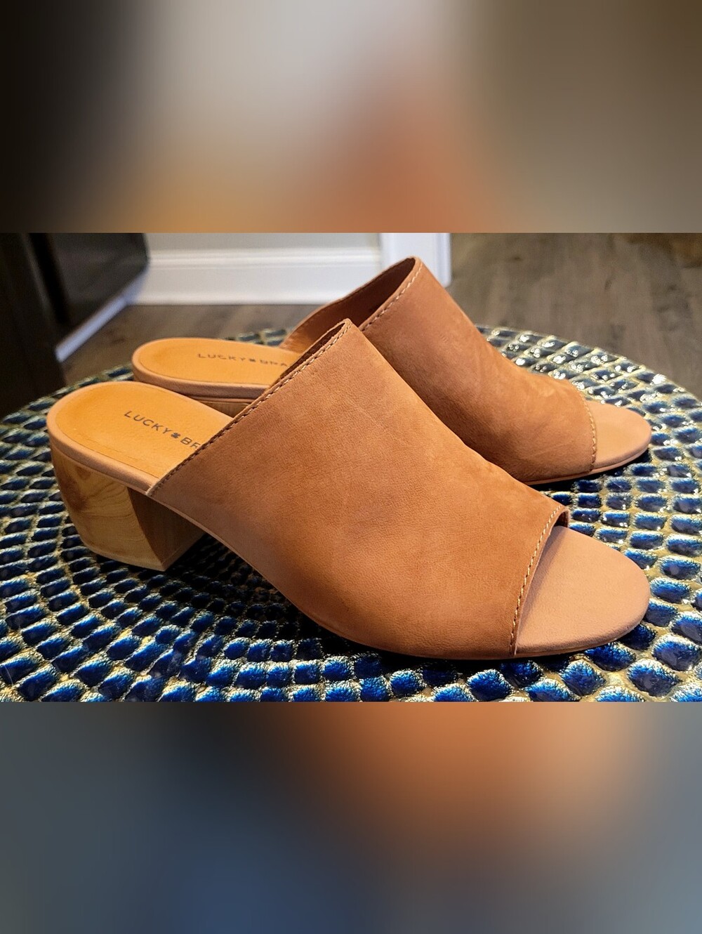 Lucky Brand Women's Tan Suede Mule Slides